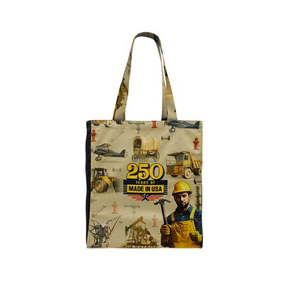 Printed Long Handle Full Bleed Gusseted Tote Bag