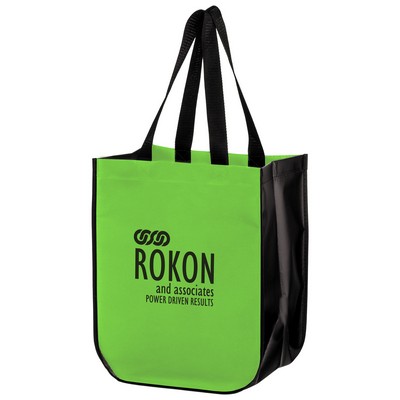 Matte Laminated Designer Tote Bag with Contoured Corners (12"x8"x15")